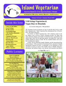 Island Vegetarian  The Quarterly Newsletter of the Vegetarian Society of Hawaii