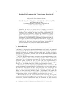 1  Ethical Dilemmas in Take-down Research Tyler Moore1 and Richard Clayton2 1