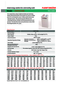 stored energy solutions for a demanding world 10OPzV1000 Model:  Ares series