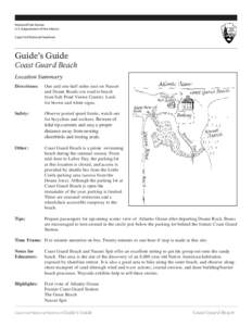 National Park Service U.S. Department of the Interior Cape Cod National Seashore Guide’s Guide Coast Guard Beach