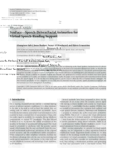 Hindawi Publishing Corporation EURASIP Journal on Audio, Speech, and Music Processing Volume 2009, Article ID, 10 pages doi:Research Article