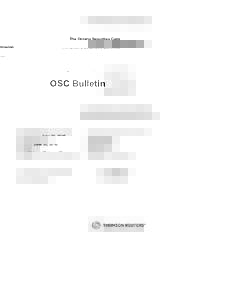 The Ontario Securities Commission  OSC Bulletin June 30, 2016 Volume 39, Issue), 39 OSCB