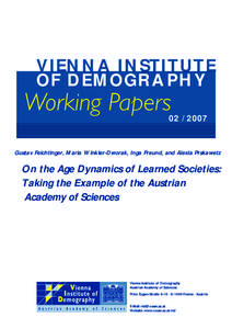 On the Age Dynamics of Learned Societies—Taking the Example of the Austrian Academy of Sciences