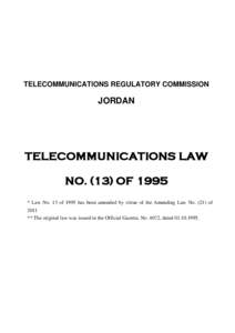 TELECOMMUNICATIONS REGULATORY COMMISSION  JORDAN