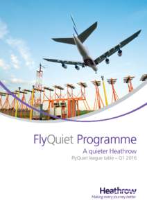 FlyQuiet Programme A quieter Heathrow FlyQuiet league table – Q1 2016  Overview