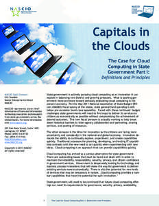 Capitals in the Clouds The Case for Cloud Computing in State Government Part I: