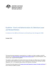 Guideline - Grant and Administration of a Retention Lease and Related Matters