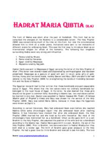 Microsoft Word - Hadrat Maria Qibtia.doc