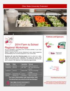 Ohio State University Extension  Partners and Sponsors: 2014 Farm to School Regional Workshops