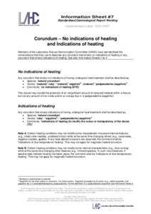 Information Sheet #7 Standardised Gemmological Report Wording Implementation date: Corundum – No indications of heating