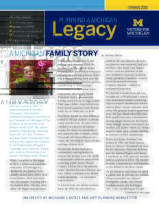 SPRING 2015 IN THIS ISSUE U-M Family Story