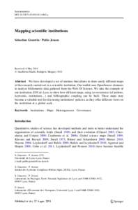 Scientometrics DOIs11192y Mapping scientific institutions Sebastian Grauwin • Pablo Jensen