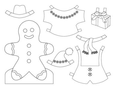 Printable Christmas Paper Dolls boy 1 bw v2