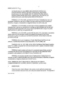 ORDINANCE NO . 97AN ORDINANCE ESTABLISHING HEALTH REGULATIONS FOR CONCENTRATED ANIMAL FEEDING OPERATIONS; PROVIDING STANDARDS FOR THE PERMITTING OF CONCENTRATED ANIMAL FEEDING OPERATIONS ; PROVIDING DEFINITIONS ; PROVIDI