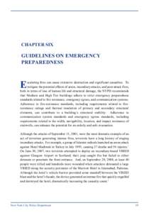 CHAPTER SIX  GUIDELINES ON EMERGENCY PREPAREDNESS  E