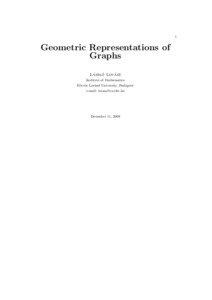 1  Geometric Representations of