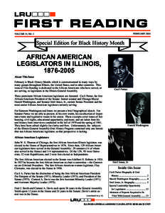 February[removed]Volume 19, No. 3 Special Edition for Black History Month