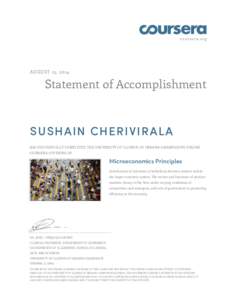 coursera.org  AUGUST 15, 2014 Statement of Accomplishment