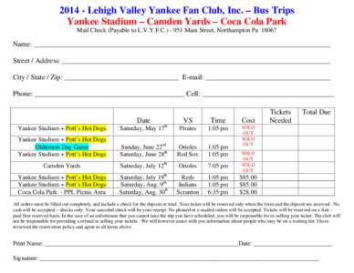 Lehigh Valley Yankee Fan Club, Inc