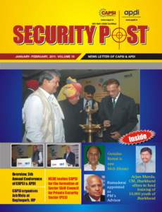 JANUARY- FEBRUARY, 2011: VOLUME 19  NEWS LETTER OF CAPSI & APDI Gurudas Kamat is