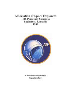 Association of Space Explorers 15th Planetary Congress Bucharest, RomaniaCommemorative Poster