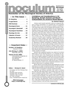 Supplement to  Mycologia VolSept. 2004
