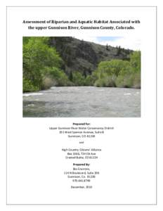 Upper Gunnison River Riparian Assessment, 2010