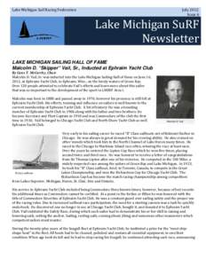 Lake Michigan Sail Racing Federation  July 2012 Issue 6  Lake Michigan SuRF
