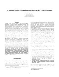 A Semantic Design Pattern Language for Complex Event Processing