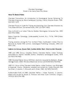 Microsoft Word - Cherokee Genealogy Booklist.doc