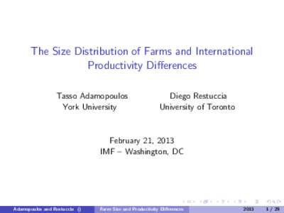 Diversification and Structural Transformation for Growth and Stability in Low-Income Countries; February 21, 2013