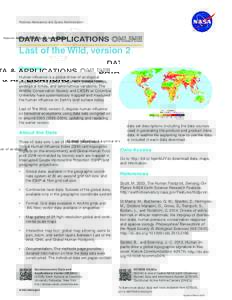National Aeronautics and Space Administration  DATA & APPLICATIONS Last of the Wild, version 2 Overview