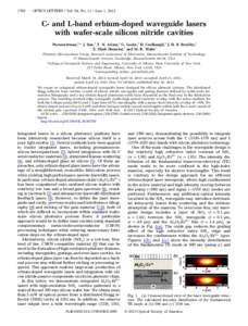 1760  OPTICS LETTERS / Vol. 38, NoJune 1, 2013 C- and L-band erbium-doped waveguide lasers with wafer-scale silicon nitride cavities