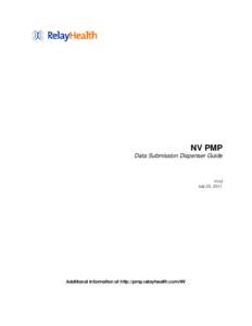 NV PMP Data Submission Dispenser Guide V1rd July 25, 2011