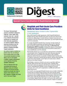 Digest the Fall 2013 | Volume 46, No. 3  Special Care Coordination & Readmissions Issue