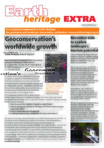Issue 3, OctoberAn occasional supplement to Earth Heritage, the geological and landscape conservation publication, www.earthheritage.org.uk  Geoconservation’s