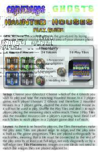 Goal: Become the scariest ghost in the graveyard by laying down the highest scoring connected area of your chosen ghost. 4 Haunted Houses  Inventory