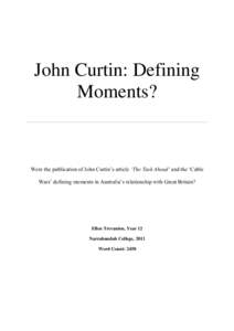 John Curtin: Defining Moments?