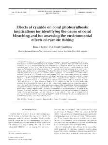 MARINE ECOLOGY PROGRESS SERIES Mar Ecol Prog Ser Published February 11  Effects of cyanide on coral photosynthesis: