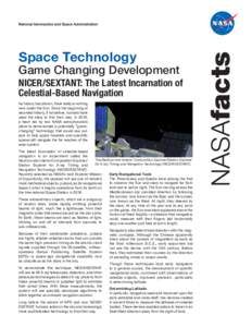 Space Technology  Game Changing Development NICER/SEXTANT: The Latest Incarnation of
