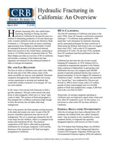 Hydraulic Fracturing in California: An Overview