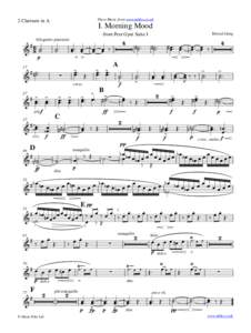 Sheet Music from www.mfiles.co.uk  2 Clarinets in A I. Morning Mood Edvard Grieg