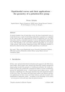 Equichordal curves and their applications – the geometry of a pulsation-free pump Ferenc Adorj´an