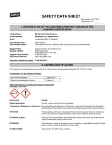 SAFETY DATA SHEET Date Issued: Supersedes: N/A 1. IDENTIFICATION OF THE SUBSTANCE/PREPARATION AND OF THE COMPANY/UNDERTAKING