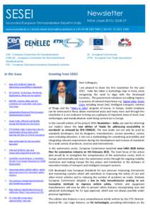 SESEI  Newsletter Seconded European Standardization Expert in India