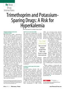 Rx focus Drug Interactions Trimethoprim and PotassiumSparing Drugs: A Risk for Hyperkalemia