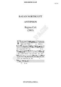 www.stainer.co.uk  AC210 BAYAN NORTHCOTT ANTIPHON