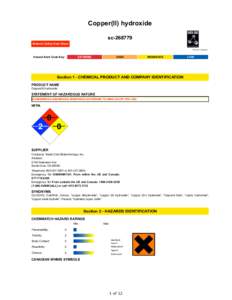 Copper(II) hydroxide scMaterial Safety Data Sheet Hazard Alert Code Key: