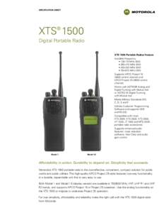 Specification sheet  XTS 1500 ®  Digital Portable Radio