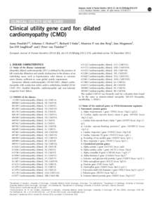 Clinical utility gene card for: dilated cardiomyopathy (CMD)